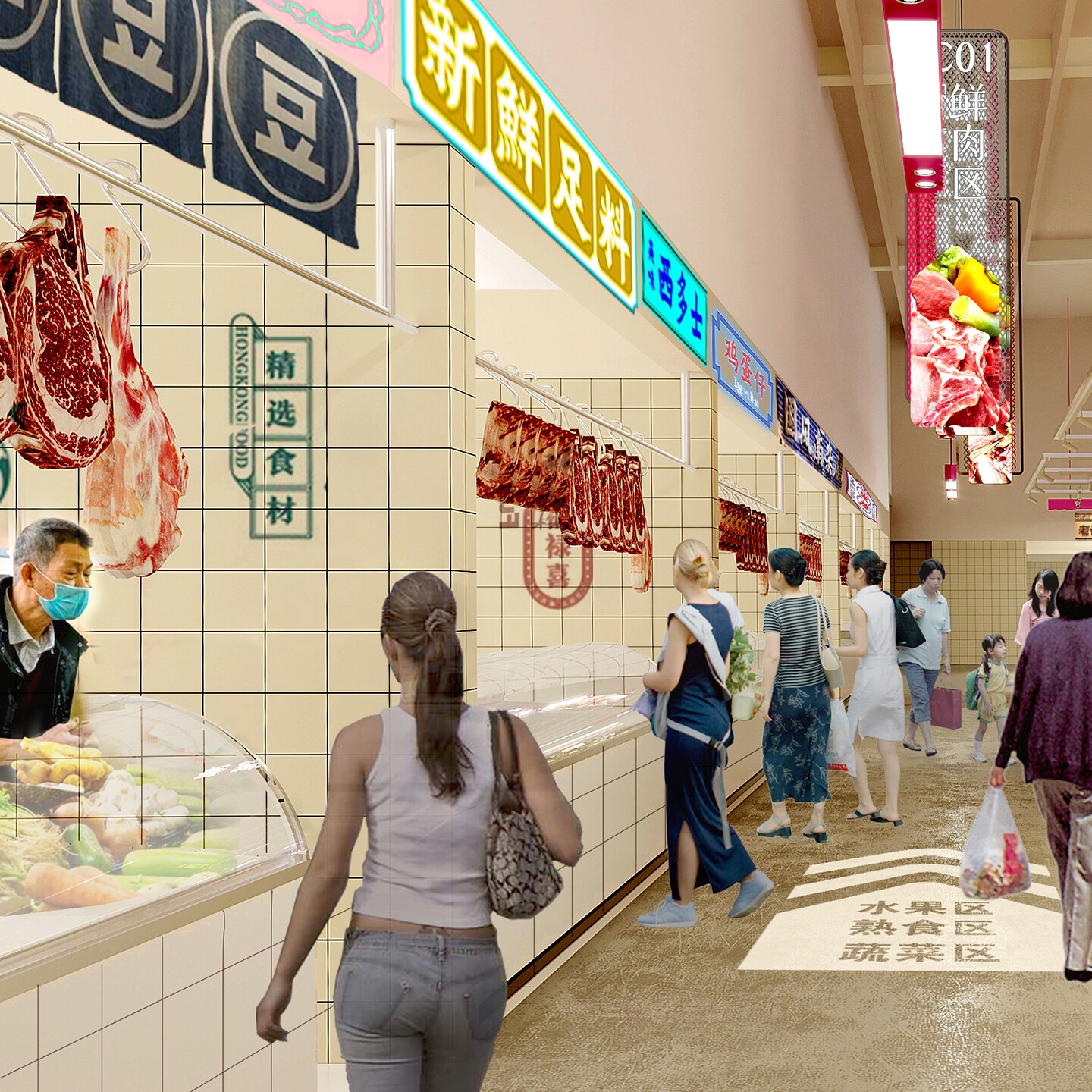 菜市场空间设计-优鲜菜场空间设计