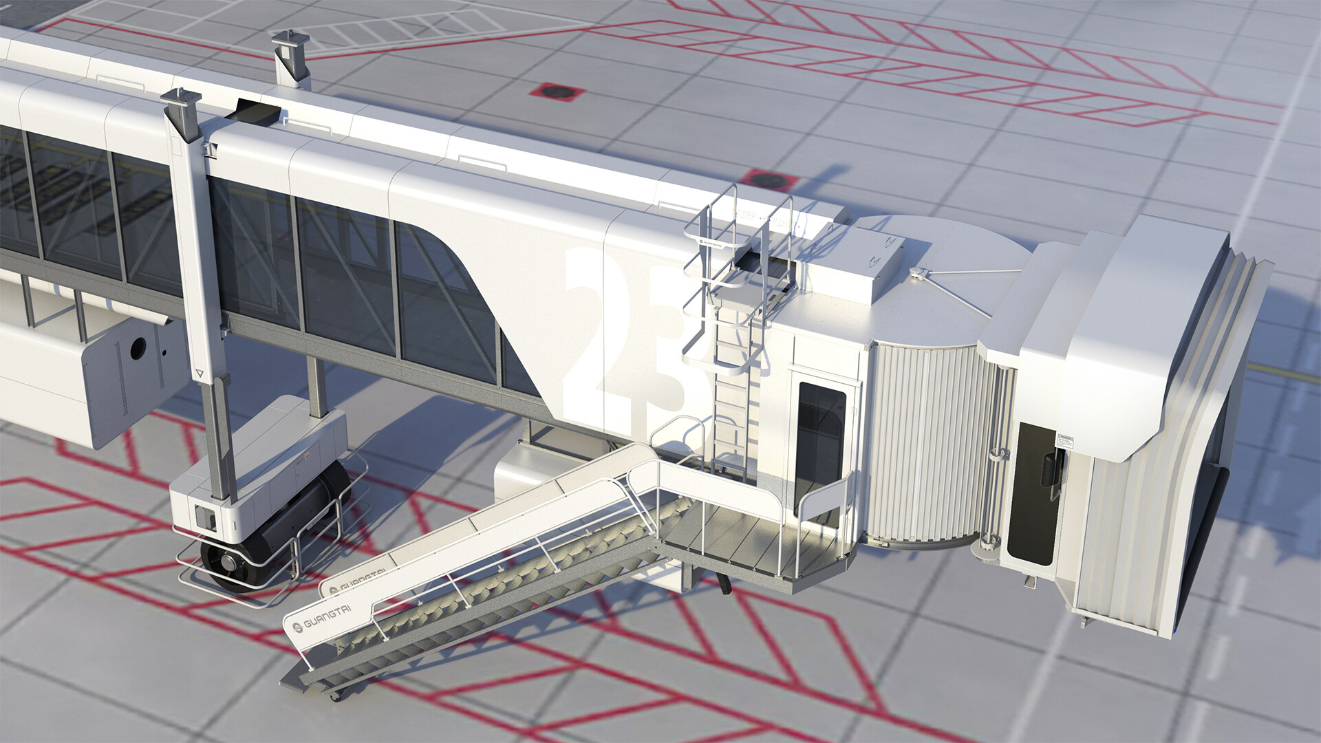 飞机登机桥设计-广泰飞机登机桥外部内饰及操作台外观设计
