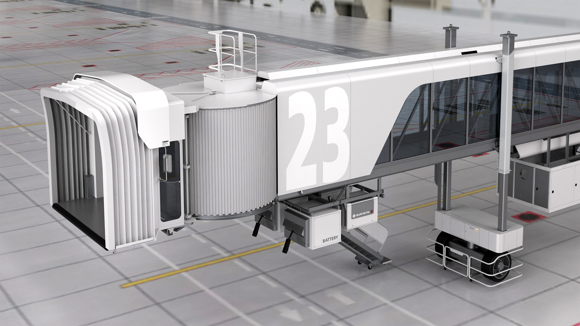 飞机登机桥设计-广泰飞机登机桥外部内饰及操作台外观设计