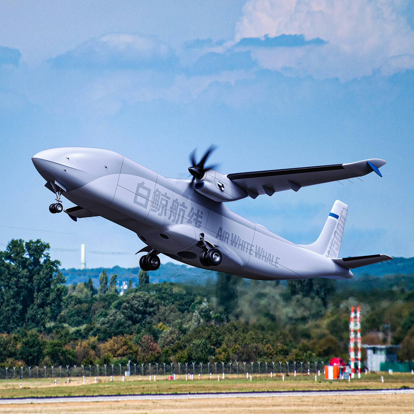 大型无人机外观设计-白鲸航线无人货运飞机外观设计